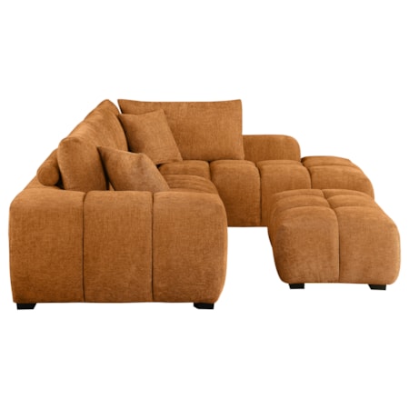 Camacho Sectional Sofa w/ Ottoman Set Orange