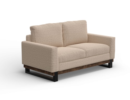 Contemporary Loveseat with Track Arms