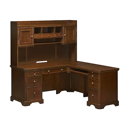 Traditional L-Shaped Desk & Hutch