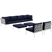 8 Piece Outdoor Patio Aluminum Sectional Sofa Set