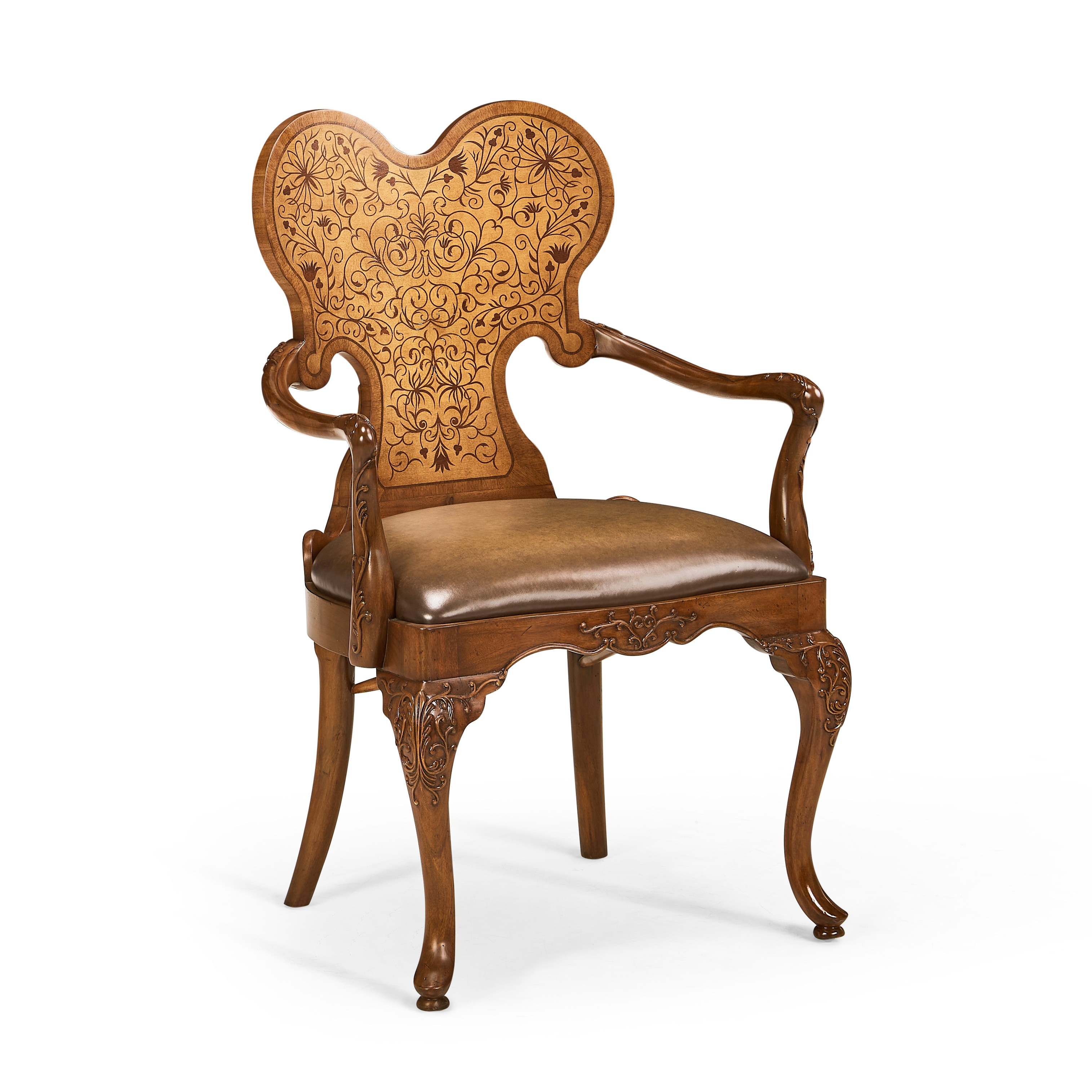 Seaweed Marquetry Arm Chair