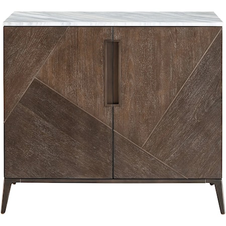 Transitional 2-Door Accent Chest with Marble Top