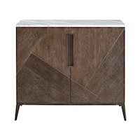 Transitional 2-Door Accent Chest with Marble Top