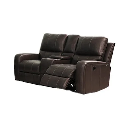 Casual Console Loveseat with Dual Recliners and Cup Holders