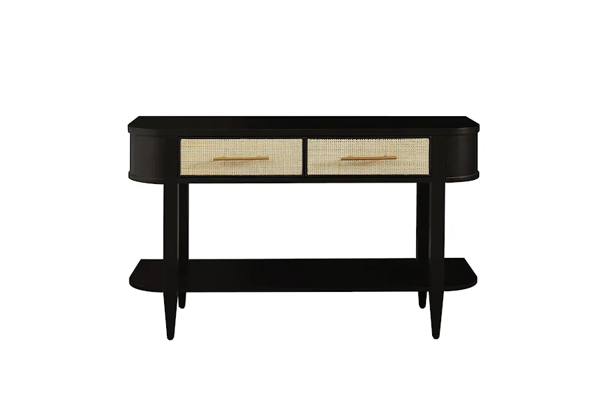 Accents Black Oak and Natural Cane Console Table by Accentrics Home at Jacksonville Furniture Mart