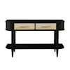 Accentrics Home Accents Black Oak and Natural Cane Console Table