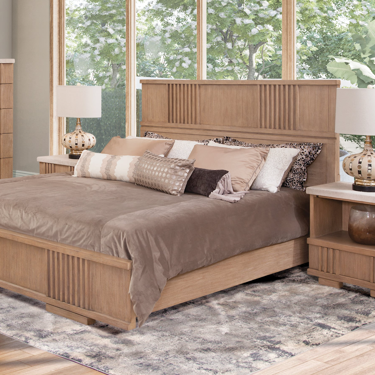 American Woodcrafters Ambria King Panel Bed