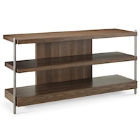 Transitional Rectangular Sofa Table with Open Shelf Storage