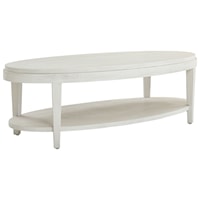 Transitional Oval Cocktail Table with Shelf