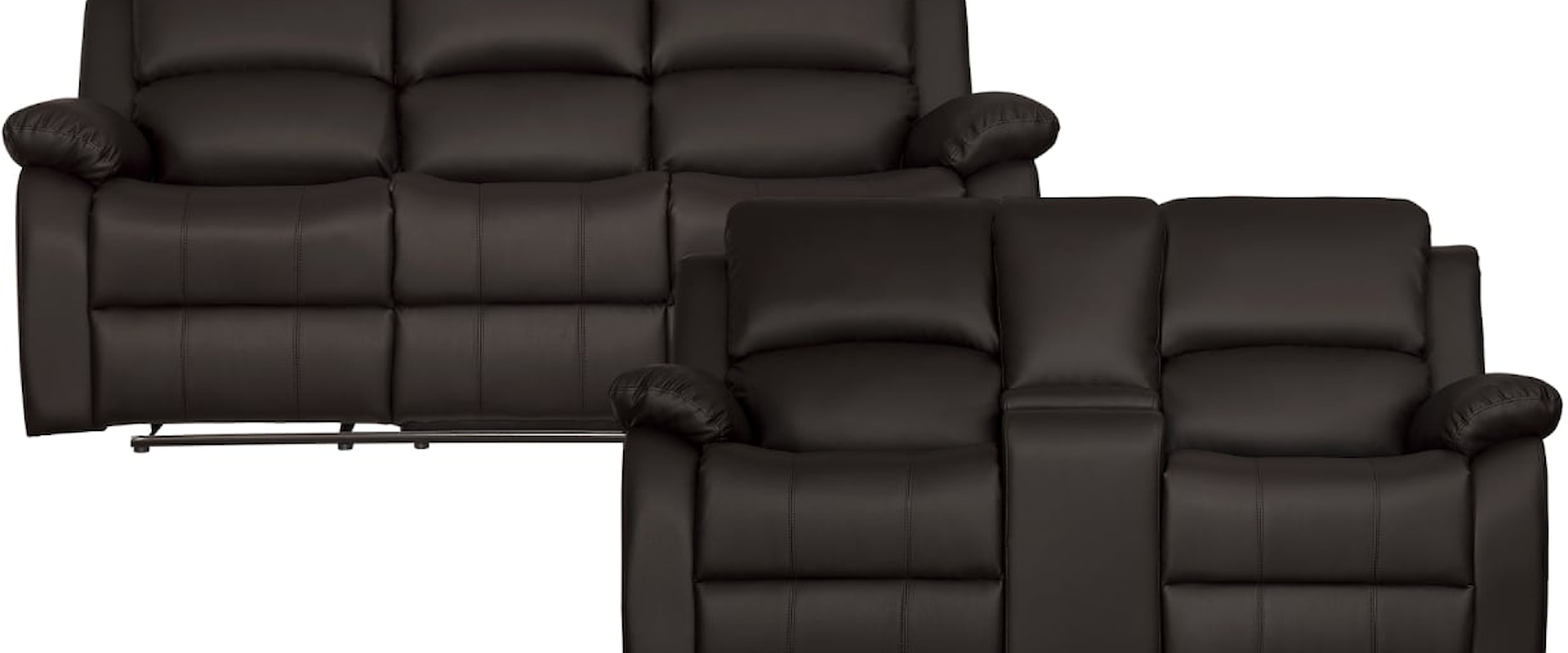 Casual 2-Piece Reclining Set with Cup Holders