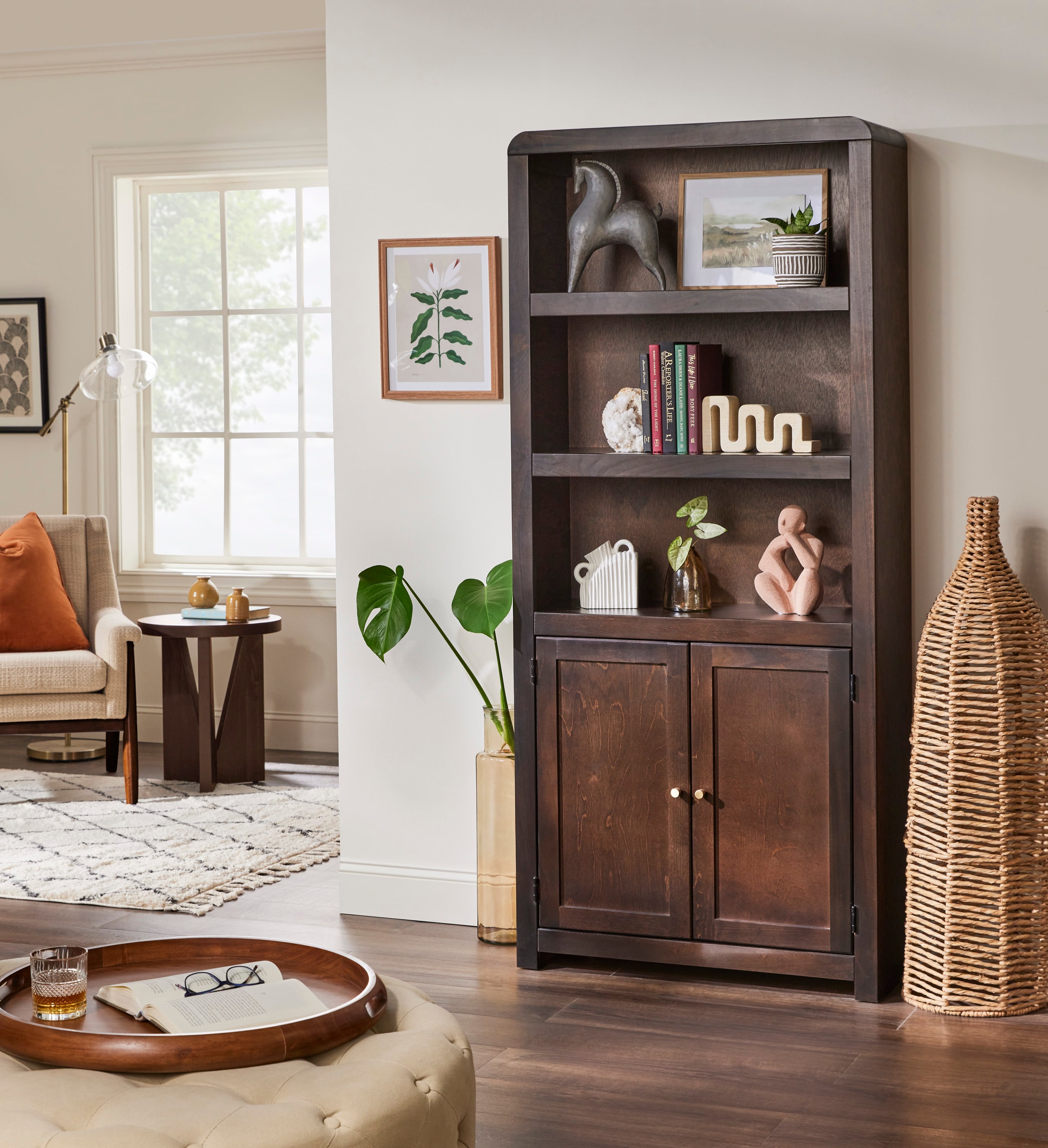 Aspenhome Taylor 3-Shelf 74" Bookcase