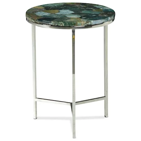 Contemporary Green Jasper Top Chairside Table