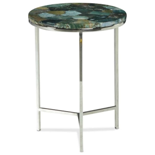 Contemporary Green Jasper Top Chairside Table