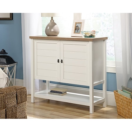 Farmhouse 2-Door Storage Cabinet with Lower Storage Shelf