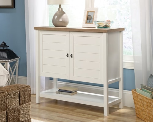 Farmhouse 2-Door Storage Cabinet with Lower Storage Shelf