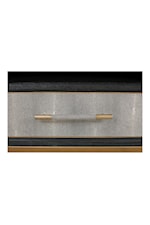 Moe's Home Collection Mako Transitional 4-Door Sideboard with Brass and Vegan Leather Detailing