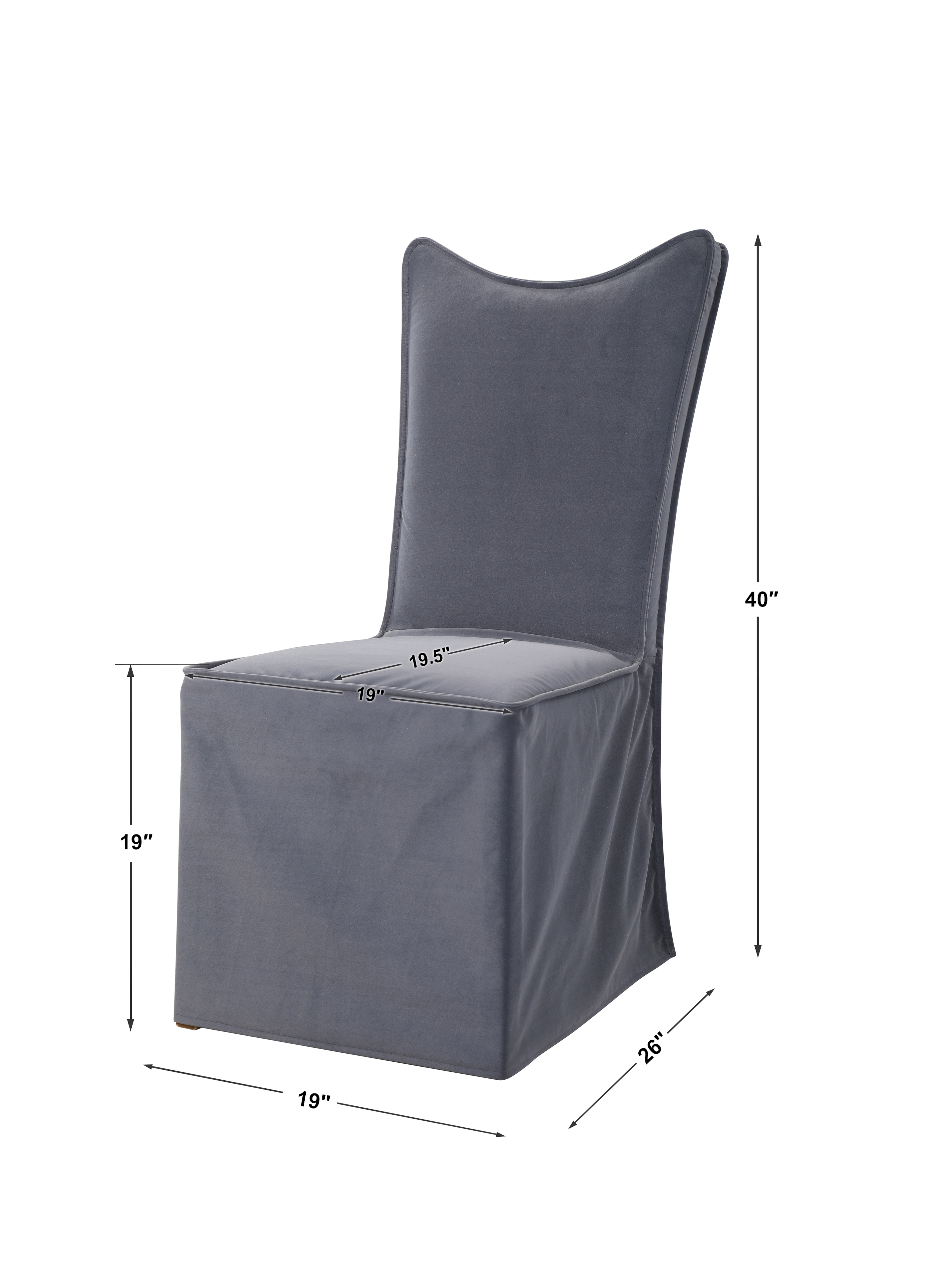 Uttermost Delroy Delroy Armless Chair Gray Set Of 2