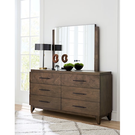 Dresser and Mirror Set