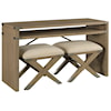 Hammary Crawford Sofa Table with 2 Stools