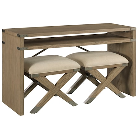 Sofa Table with 2 Stools