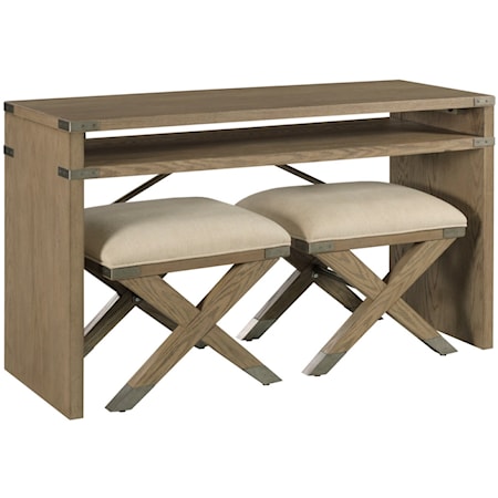 Sofa Table with 2 Stools