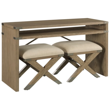 Sofa Table with 2 Stools