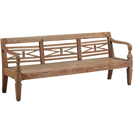 Antique Plantation Grown Teak Bench