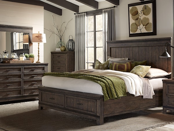 3-Piece Two Sided Storage King Panel Bed Set