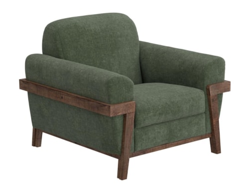 Rustic Accent Chair with Retro Rolled Arms