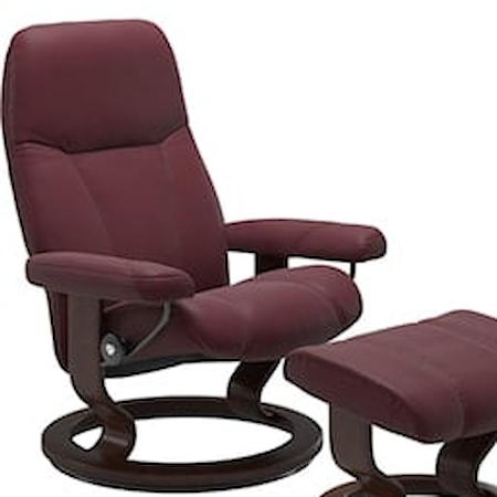 Small Reclining Chair with Classic Base