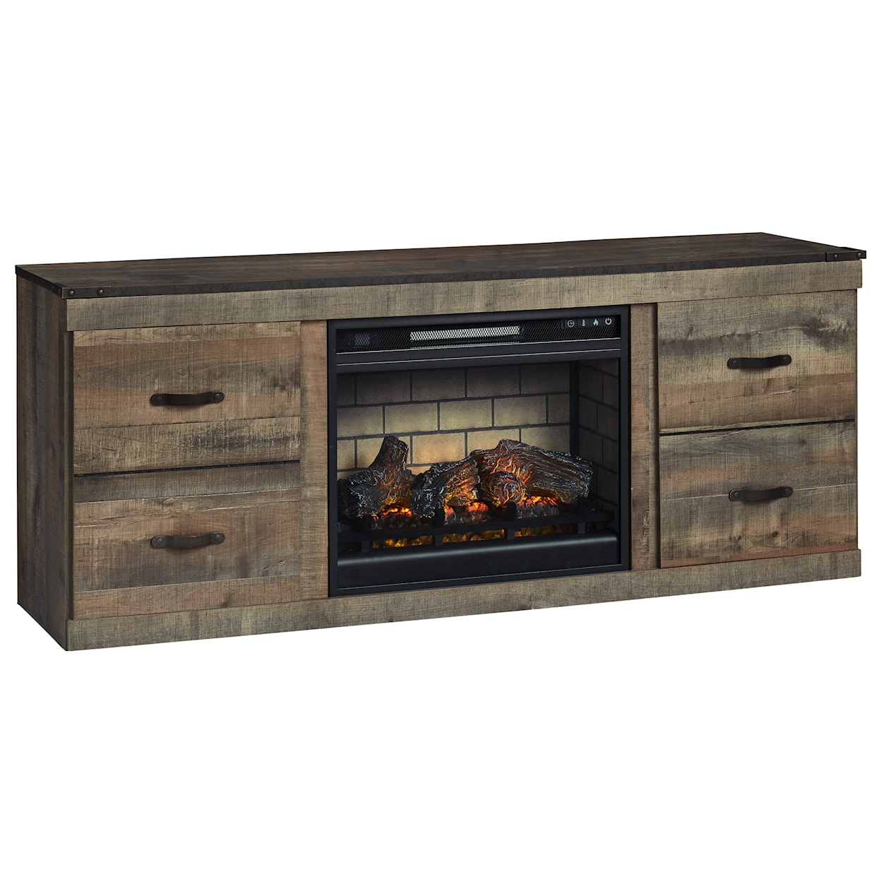 Ashley Signature Design Trinell 60" TV Stand w/ Electric Fireplace