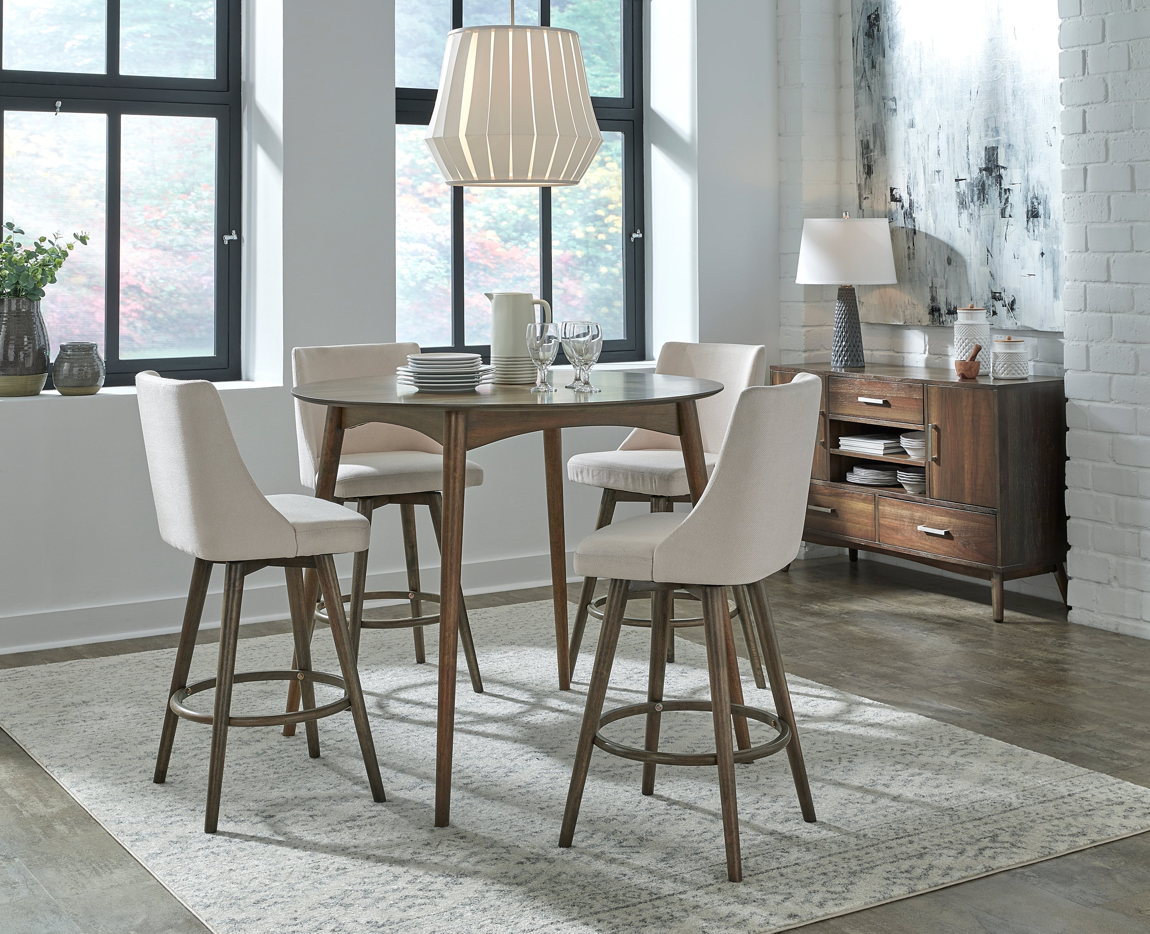 Progressive Furniture NODA D60012 Transitional BarHeight Pub Table with Splayed Legs Wayside