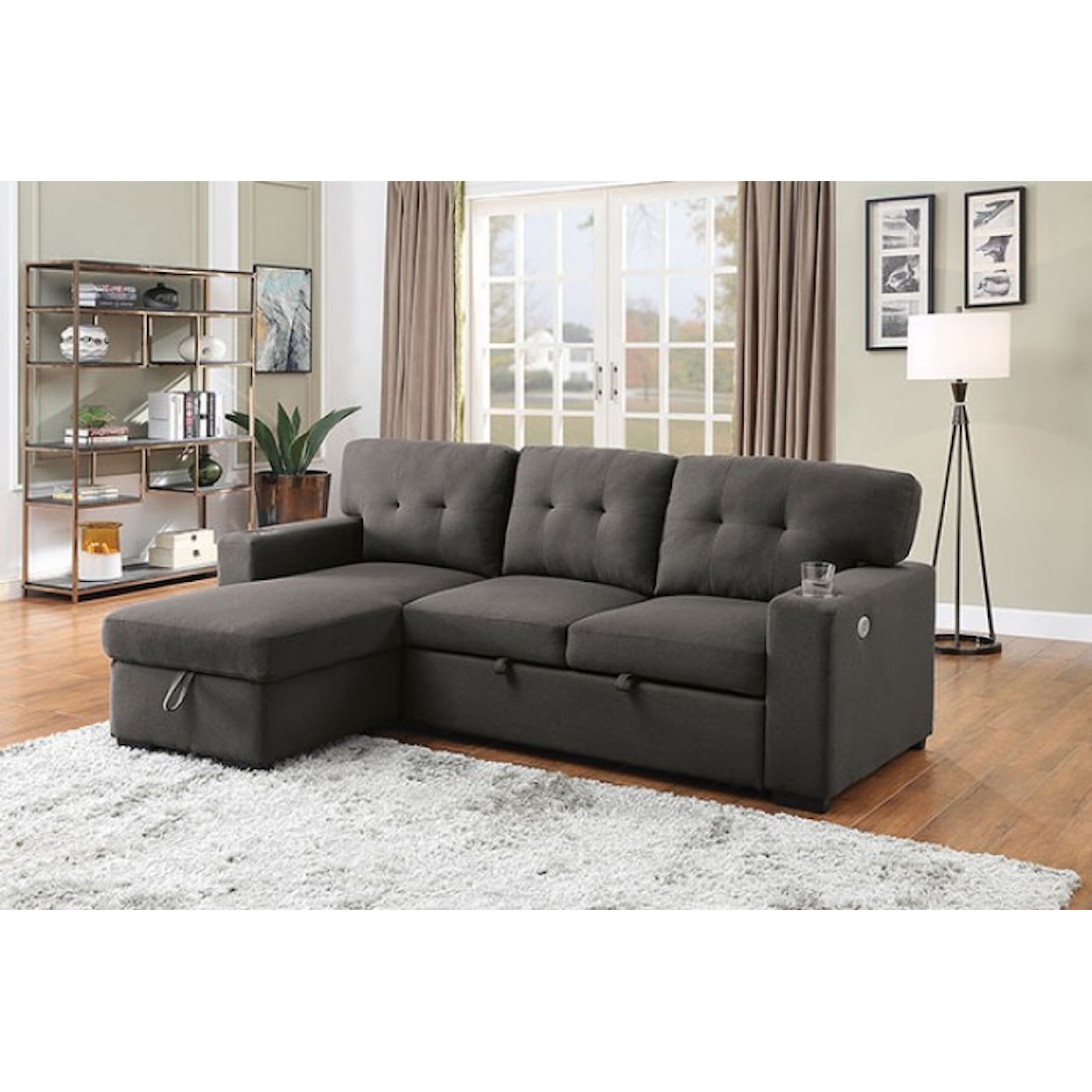 Furniture of America Sammy Sofa Chaise 