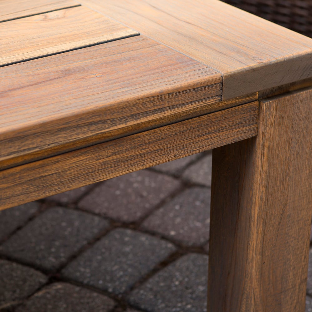 Lloyd Flanders Teak 63" Extension Dining Table w/Umbrella Hole