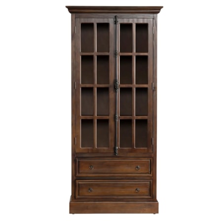 2-Door 2-Drawer Curio Cabinet