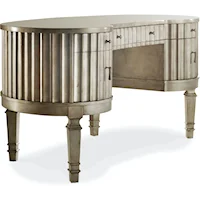 Fluted Kidney Desk of 5 Drawers