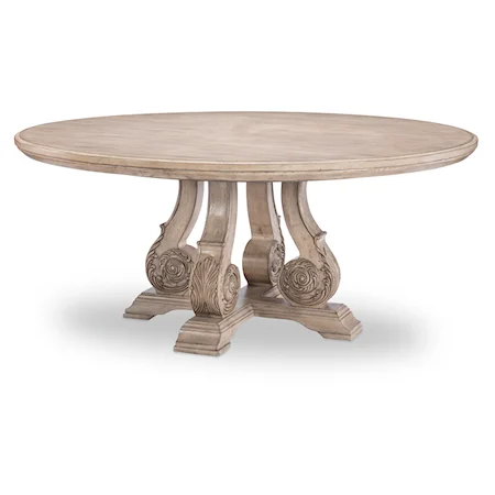 Traditional Round Dining Table with Pedestal Base
