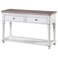 Farmhouse Console Table with Drawers and Shelf