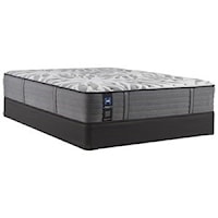 King 12" Ultra Firm Tight Top Individually Wrapped Coil Mattress and Low Profile Base 5" Height