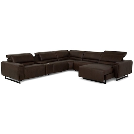 Armina Casual 6-Piece Reclining Sectional Sofa with USB Charging Port