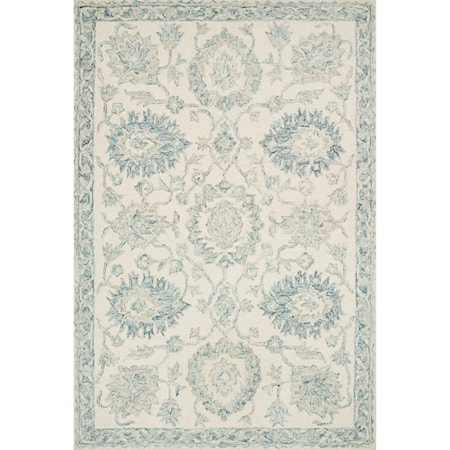 1&apos;6&quot; x 1&apos;6&quot;  Ivory / Blue Rug