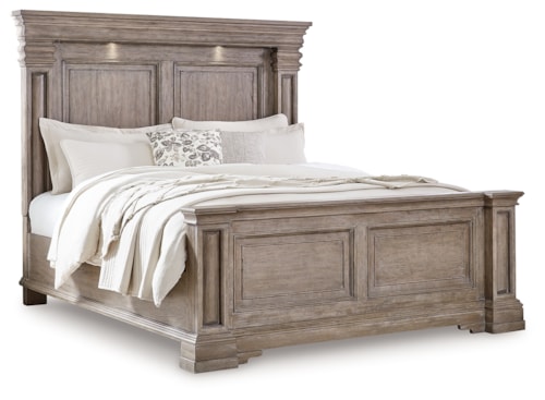 Queen Panel Bed with LED Lights