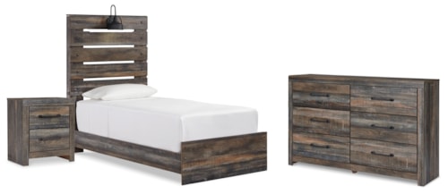 Twin Panel Bed, Dresser And Nightstand