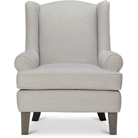 Transitional Stationary Wingback Chair