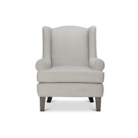 Transitional Stationary Wingback Chair