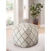 Prime Lattice Handwoven Square Pouf