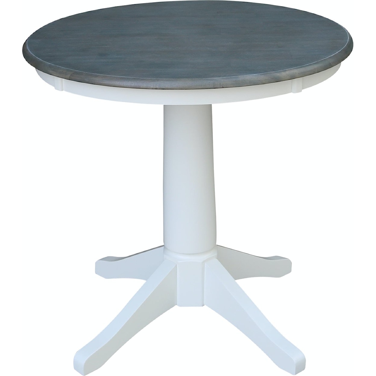 John Thomas Dining Essentials 30'' Pedestal Table in Heather Gray/ White