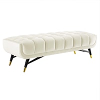 Adept Contemporary 60" Performance Velvet Bench - Ivory