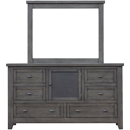 6-Drawer Dresser & Landscape Mirror