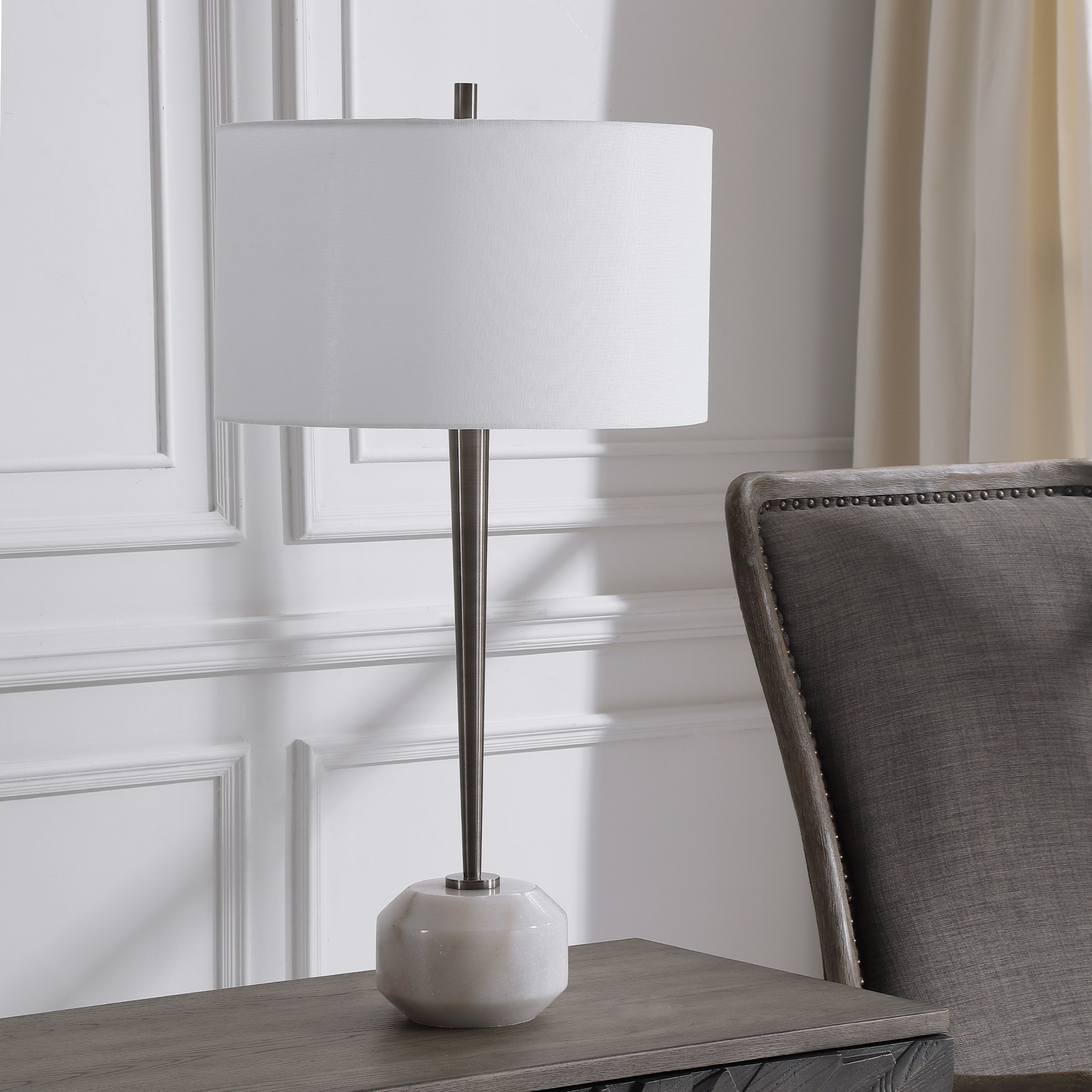 Uttermost Table Lamps White Crackle Table Lamp